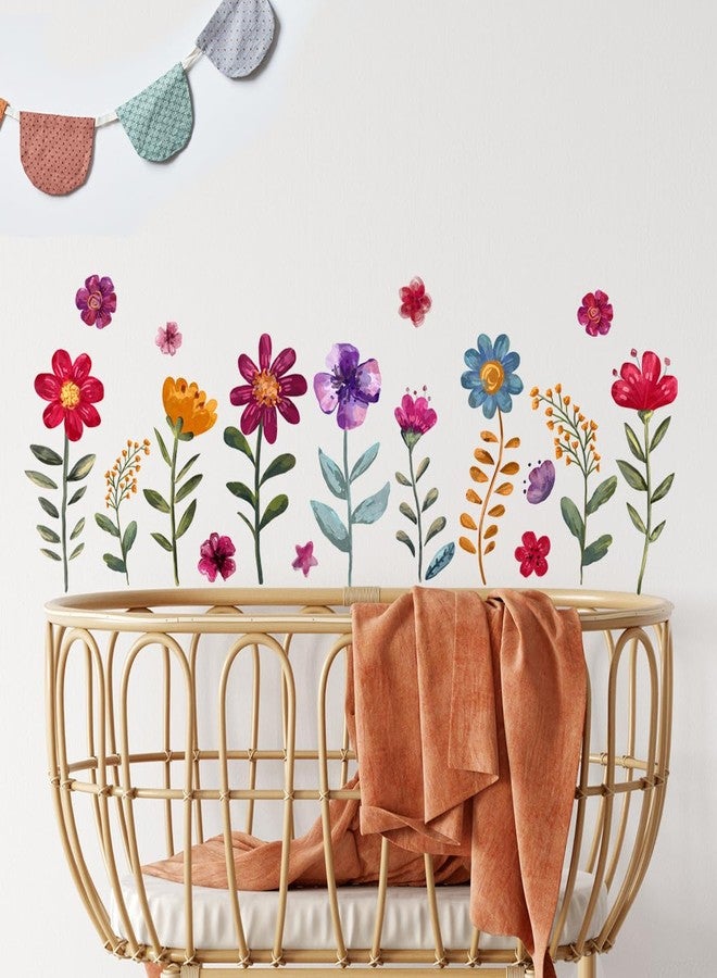 iMagitek Colorful Flower Wall Stickers - Waterproof Vinyl Decals for Girls Nursery, Bedroom, Classroom, Playroom - 2 Sheet Set - Image 5