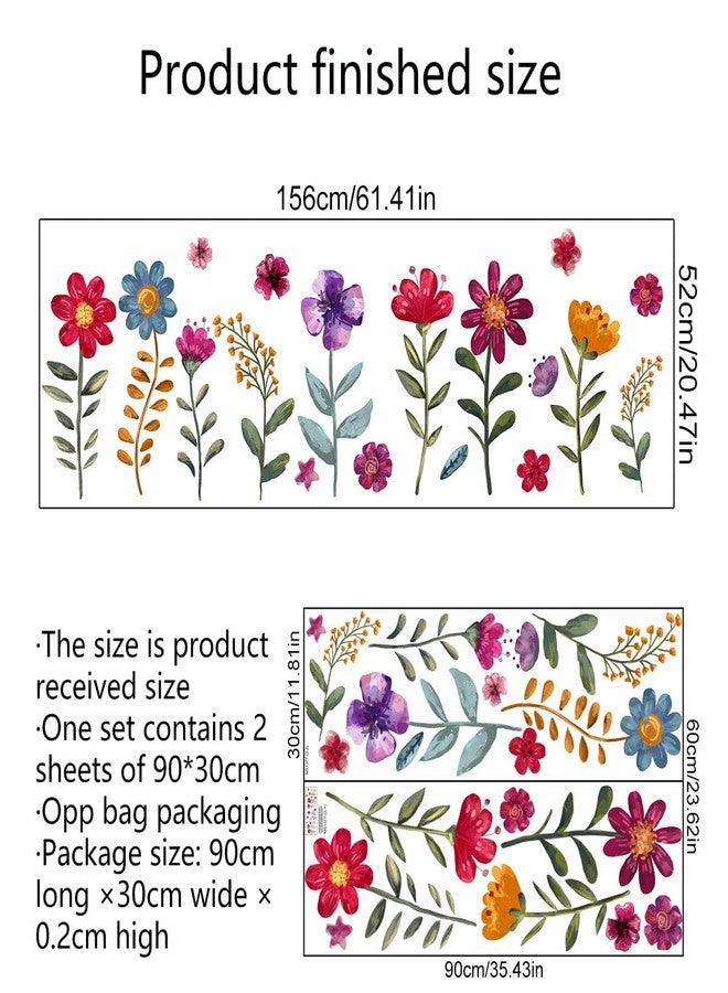iMagitek Colorful Flower Wall Stickers - Waterproof Vinyl Decals for Girls Nursery, Bedroom, Classroom, Playroom - 2 Sheet Set - Image 2