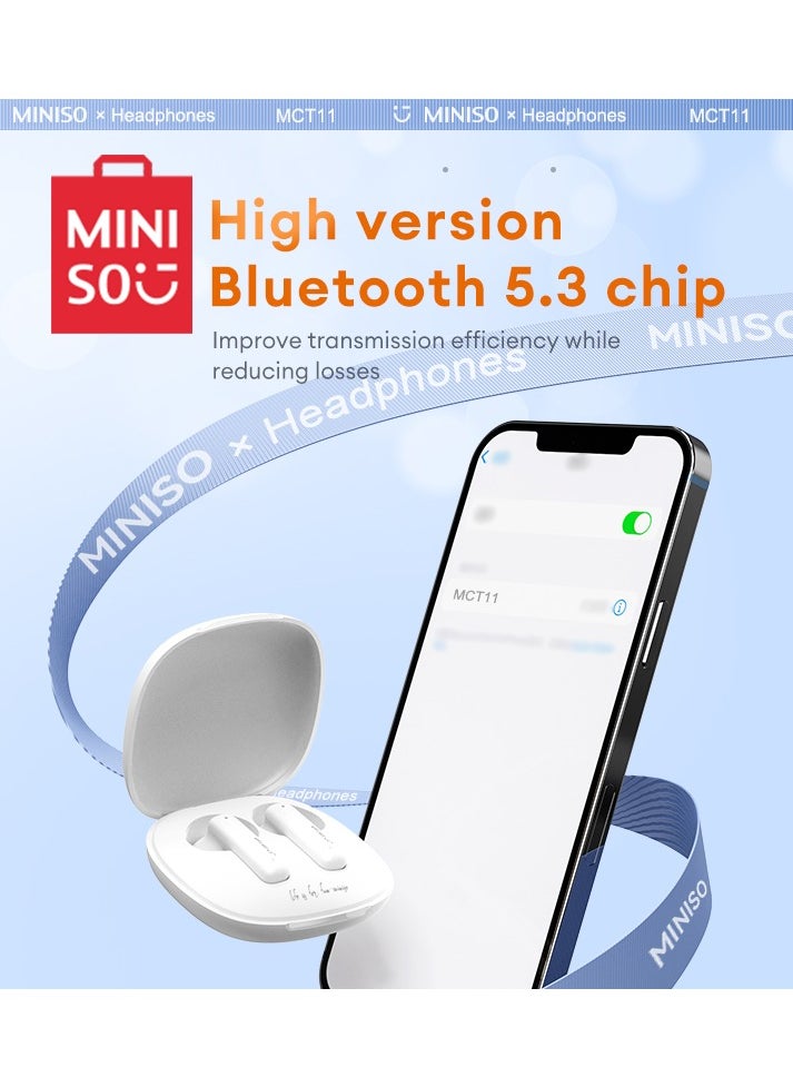 Miniso MINISO MCT11 Wireless Bluetooth Headset - White  - Image 3