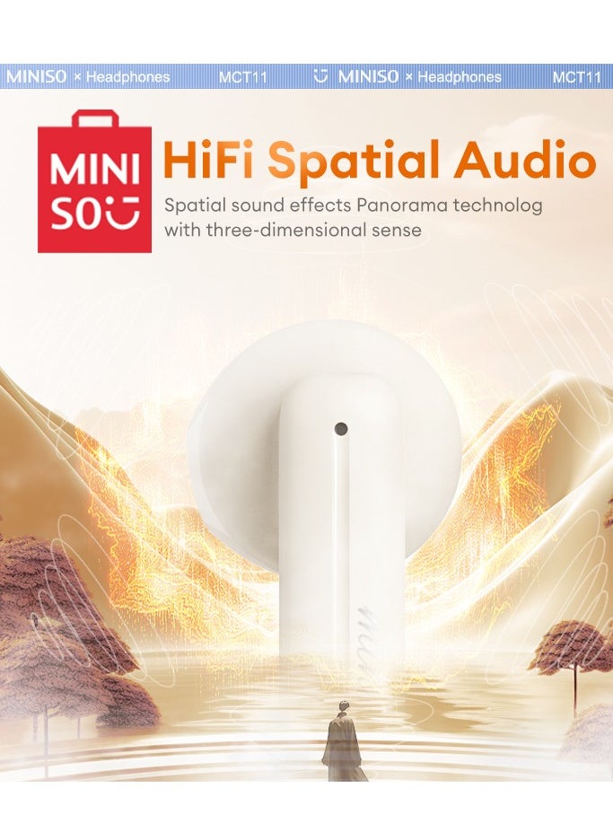 Miniso - MINISO MCT11 Wireless Bluetooth Headset - White - Image 1
