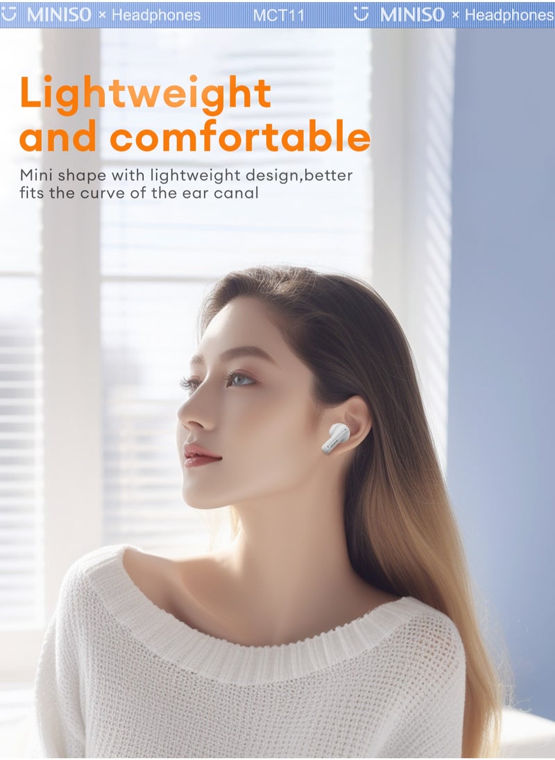Miniso - MINISO MCT11 Wireless Bluetooth Headset - White - Image 1