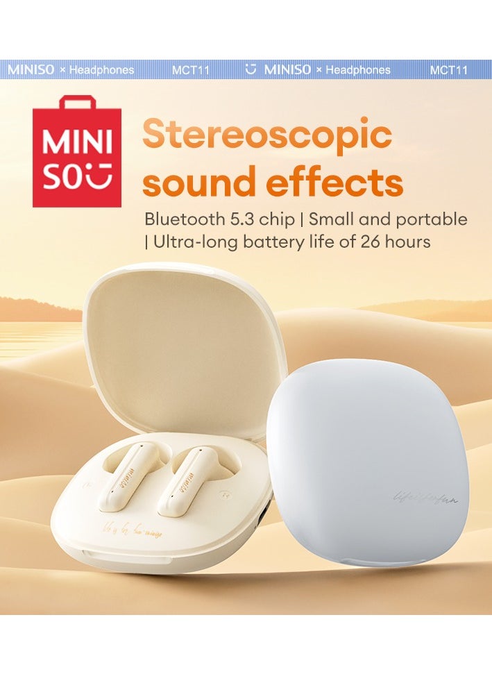 Miniso MINISO MCT11 Wireless Bluetooth Headset - White  - Image 2