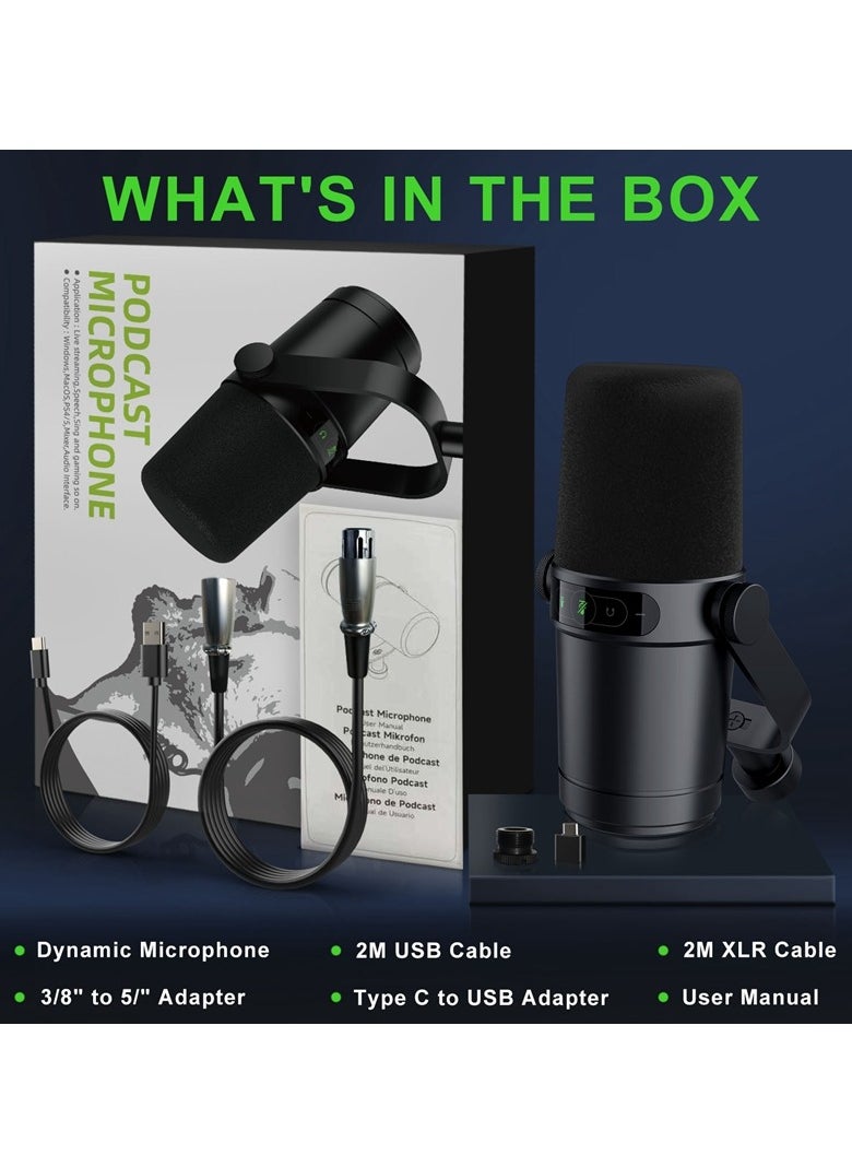EVEREEN - Professional USB XLR Dynamic Microphone for Broadcast Podcast Recording Studio Mic for Music Speech ZTT30 - Image 1