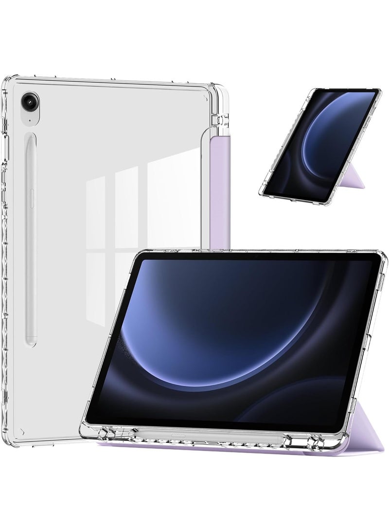 VKL Clear Case Compatible with Samsung Galaxy Tab S10 Lite (2025), Built-in Auto Sleep/Wake & Pen Slot & Stand Function, Transparent Anti-scratch Tablet Protective Cover (Purple) - Image 1