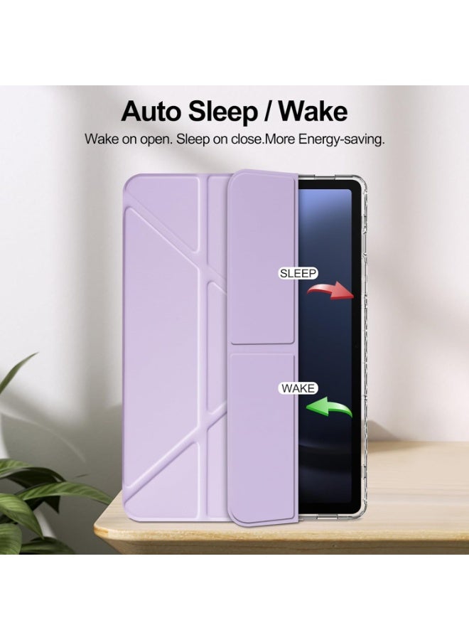 VKL Clear Case Compatible with Samsung Galaxy Tab S10 Lite (2025), Built-in Auto Sleep/Wake & Pen Slot & Stand Function, Transparent Anti-scratch Tablet Protective Cover (Purple) - Image 2