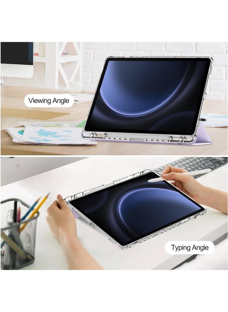 VKL Clear Case Compatible with Samsung Galaxy Tab S10 Lite (2025), Built-in Auto Sleep/Wake & Pen Slot & Stand Function, Transparent Anti-scratch Tablet Protective Cover (Purple) - Image 3