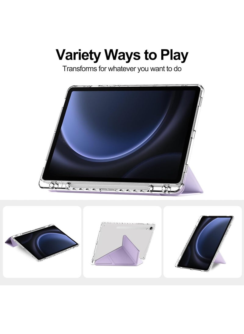 VKL Clear Case Compatible with Samsung Galaxy Tab S10 Lite (2025), Built-in Auto Sleep/Wake & Pen Slot & Stand Function, Transparent Anti-scratch Tablet Protective Cover (Purple) - Image 5