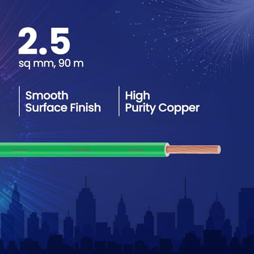 Polycab Suprema 2.5 sqmm Electron beam technology housewire|2.505C heat withstand capacity| No melt-No drip PVC insulation| 60 years product life|85% higher current carrying capacity|90M coil【Green】 - Image 2