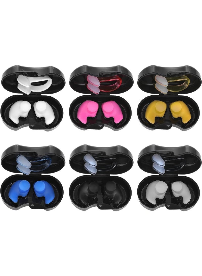 6 Pairs Swimming Nose Clip Ear Plugs, Reusable, Washable Earplugs Clips, Showering, Bathing, Surfing, Snorkeling and Other Water Sports, Suitable for Kids and Adult - Image 1