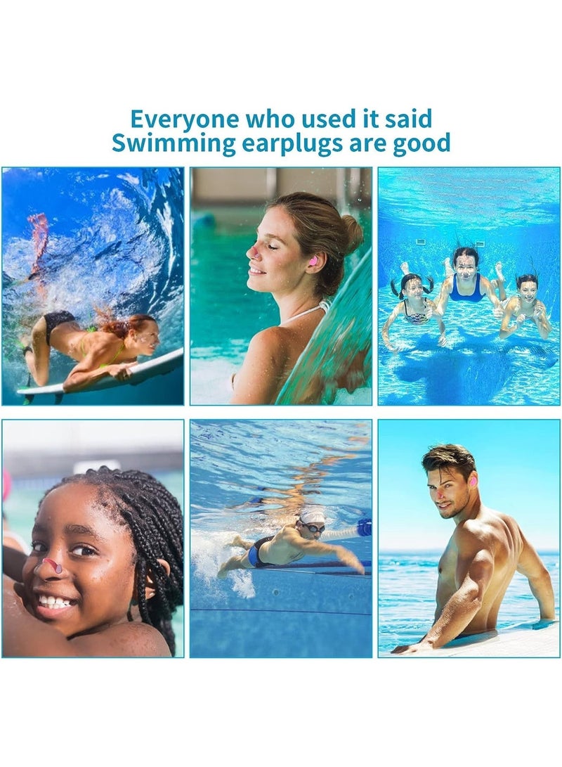 6 Pairs Swimming Nose Clip Ear Plugs, Reusable, Washable Earplugs Clips, Showering, Bathing, Surfing, Snorkeling and Other Water Sports, Suitable for Kids and Adult - Image 2