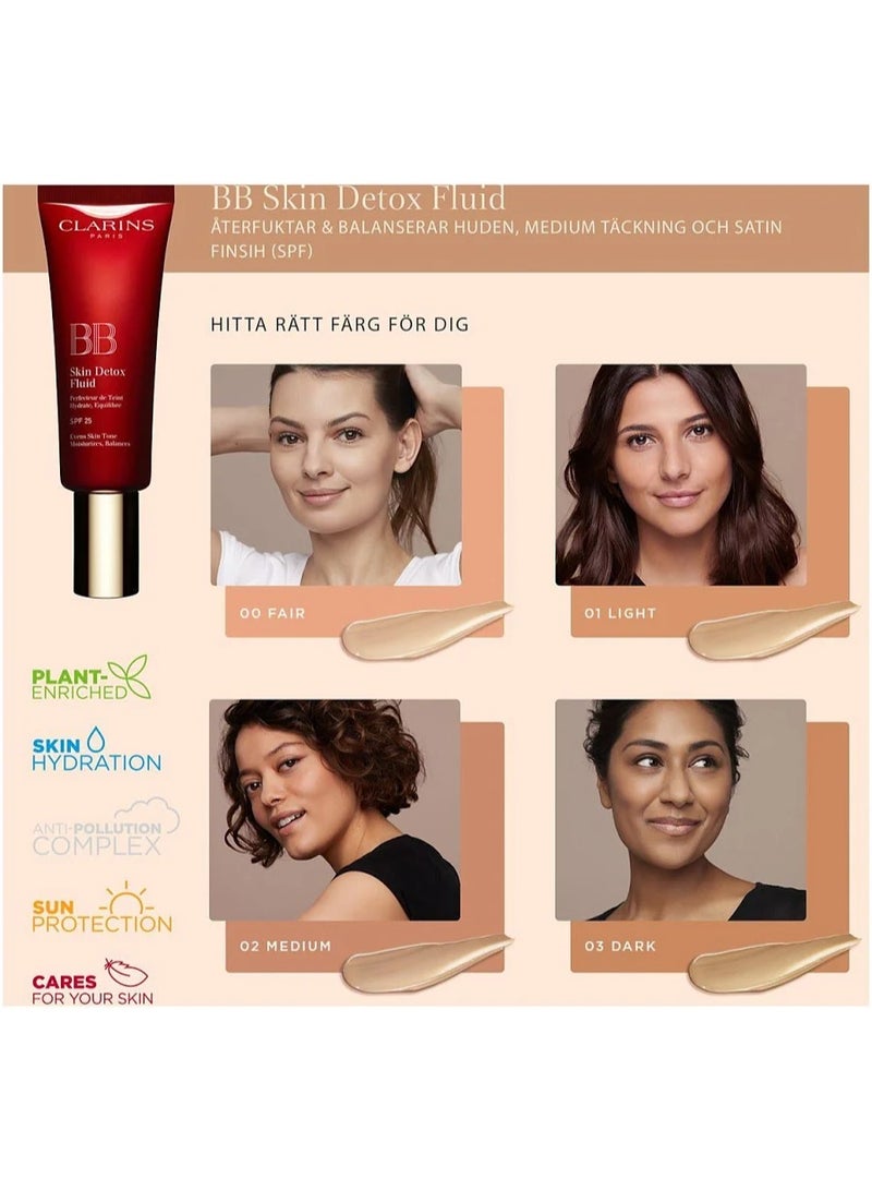 Clarins BB Skin Detox Fluid SPF25 00 Fair 45ml - Image 3
