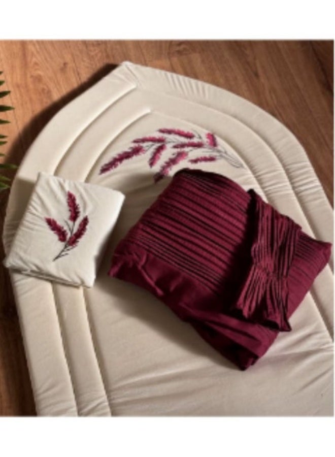 Women's prayer rug and shawl set - burgundy - Image 2