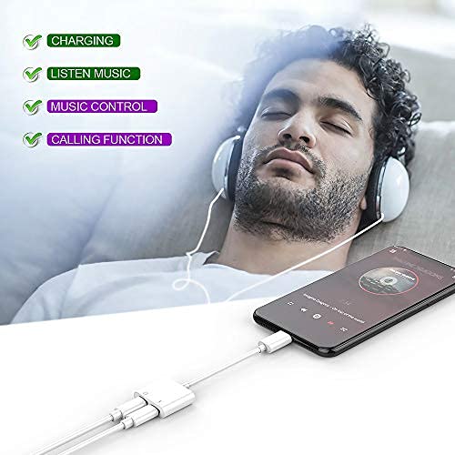 Belcompany [معتمد من Apple MFi] محول صوت وشاحن مزدوج 2 في 1 مع موصل Lightning لسماعات الأذن لجهاز iPhone و iPad، عبوة 2 من محول سماعات الأذن لجهاز iPhone 14/13/12/11/XS/XS Max/XR/X/8/8plus/7/7 Plus/iPad - Image 2