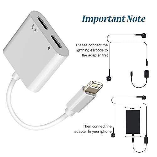 Belcompany [معتمد من Apple MFi] محول صوت وشاحن مزدوج 2 في 1 مع موصل Lightning لسماعات الأذن لجهاز iPhone و iPad، عبوة 2 من محول سماعات الأذن لجهاز iPhone 14/13/12/11/XS/XS Max/XR/X/8/8plus/7/7 Plus/iPad - Image 4