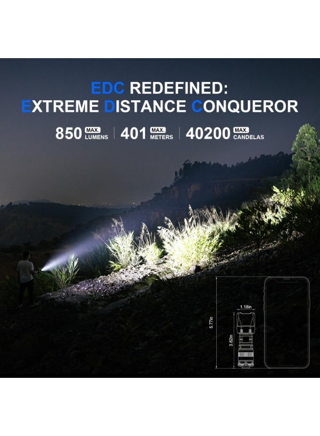 WUBEN T4 Tactical Flashlight Rechargeable, EDC Flashlight 850 High Lumen, 1315ft Long Throw Torch, IP68 Waterproof Camping Flashlight for Home, Inspection, Work - Image 3