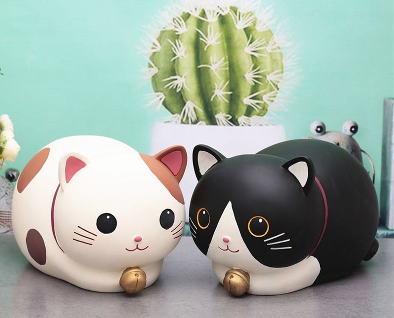 FUYU Cute Cartoon Cat Piggy Bank Saving Bank, Coin Bank, Home Decoration, Birthday Gift - Image 4