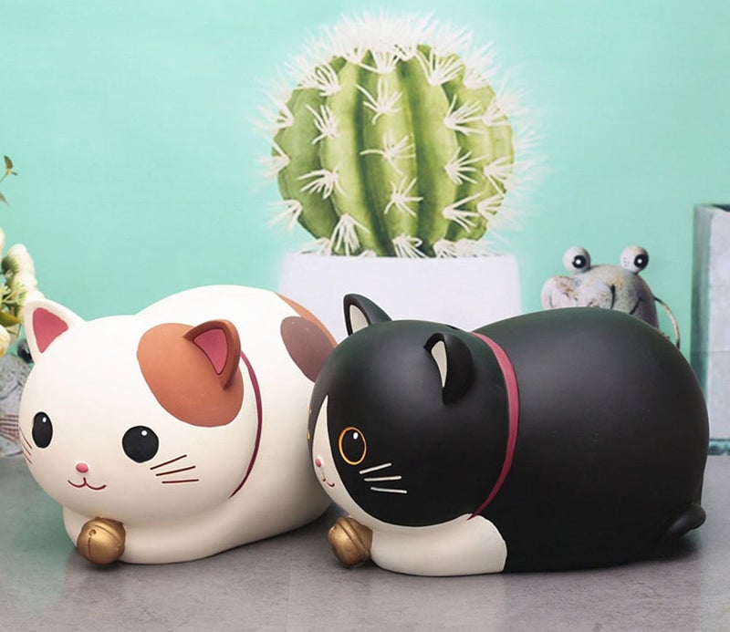 FUYU Cute Cartoon Cat Piggy Bank Saving Bank, Coin Bank, Home Decoration, Birthday Gift - Image 5