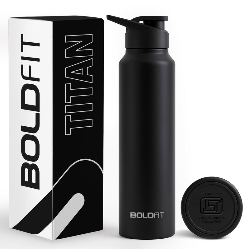 BOLDFIT Stainless Steel Water Bottle 1 Litre – BPA-Free, Leak-Proof & Rust-Free Metal Bottle with Handle – Lightweight, Food-Grade, Easy to Clean – Ideal for Office, Gym, School, Travel & Fridge Use - Image 1