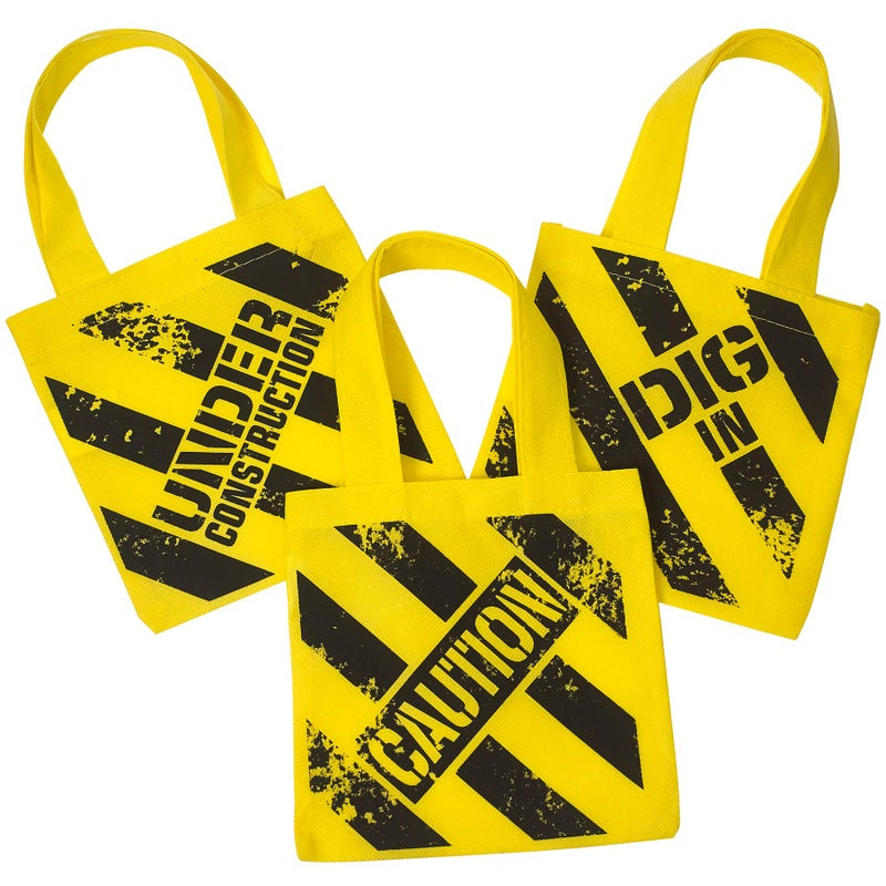 Bedwina Construction Birthday Party Yellow, Hat and Goodie Bag (24 Pieces) - Image 2