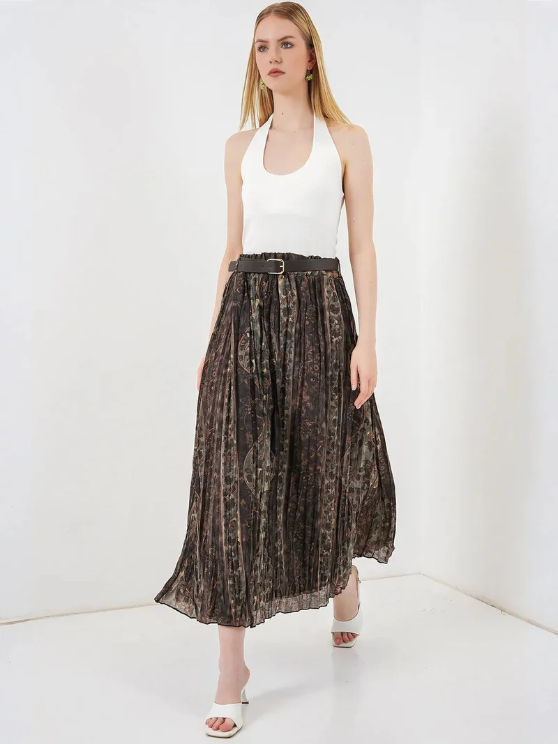 Big Dart Multicolor BDART High-Waist Paisley Midi A-Line Skirt for Women | Best Price UAE