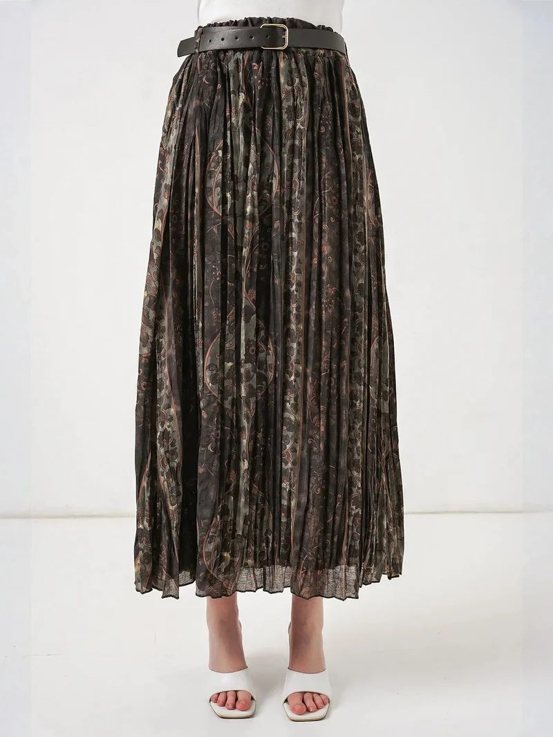 BDART High-Waist Paisley Midi A-Line Skirt