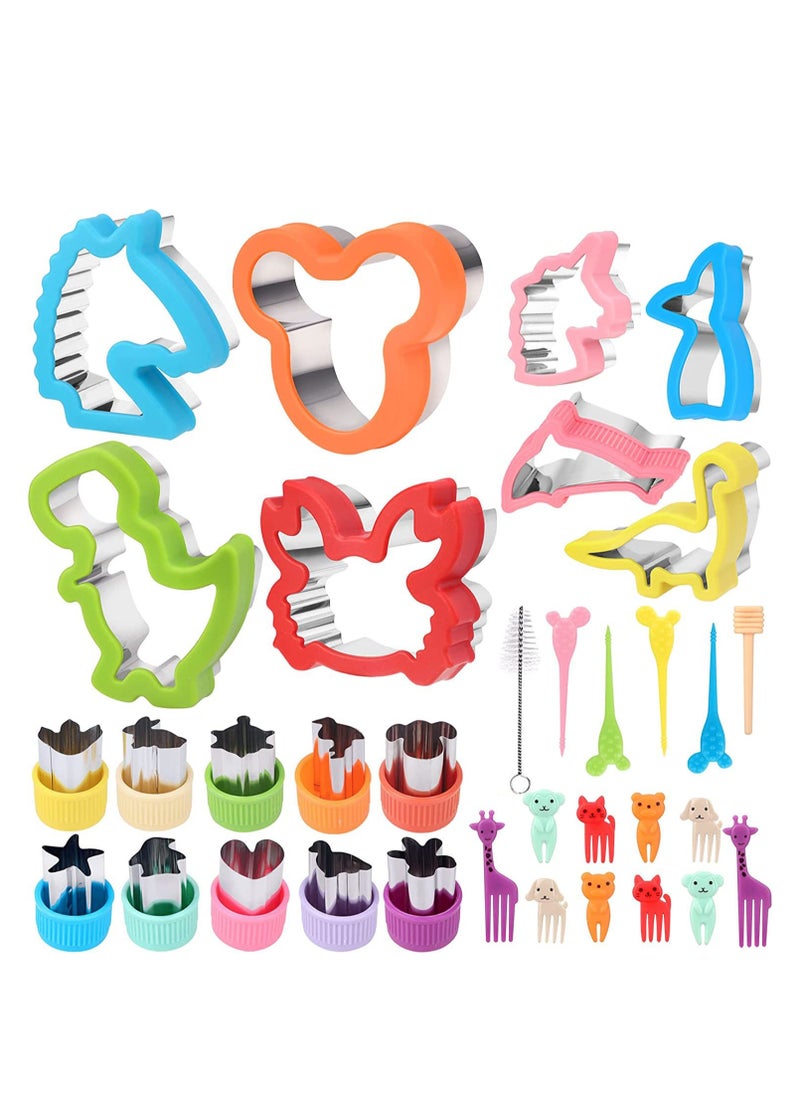 TFIXOL - 34 pcs/set Sandwich Cookie Mold Dinosaur Dolphin Mermaid Tail Mouse Head Embossing Mold Fruit Printer Bread Cutter Baking Supplies Party Favors Back To School Supplies - Image 1