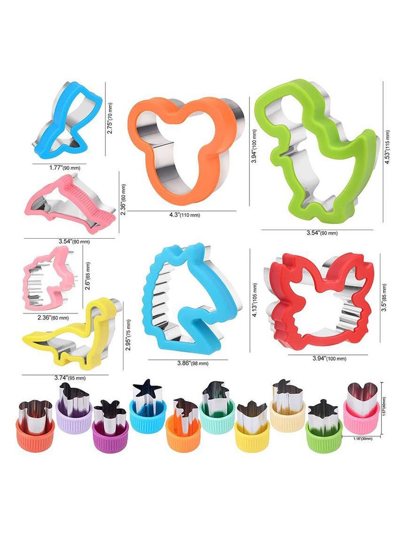 TFIXOL - 34 pcs/set Sandwich Cookie Mold Dinosaur Dolphin Mermaid Tail Mouse Head Embossing Mold Fruit Printer Bread Cutter Baking Supplies Party Favors Back To School Supplies - Image 1