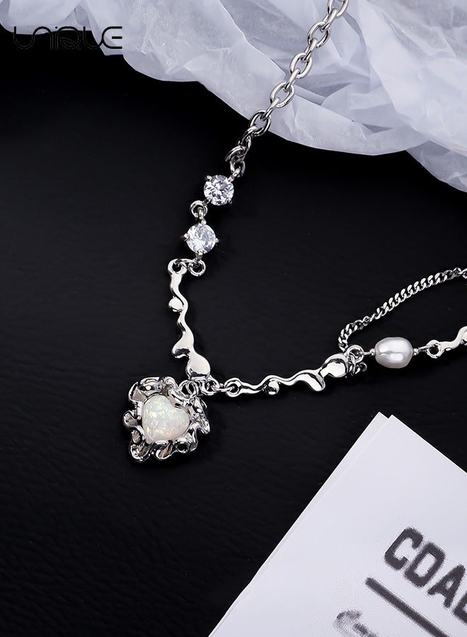 يونيك قلادة - قلادة لؤلؤة الحب - قلادة لؤلؤة حورية البحر - قلادة الترقوة - قلادة قابلة للتعديل - أنيق بسيط فريد من نوعه - هدايا - Image 2