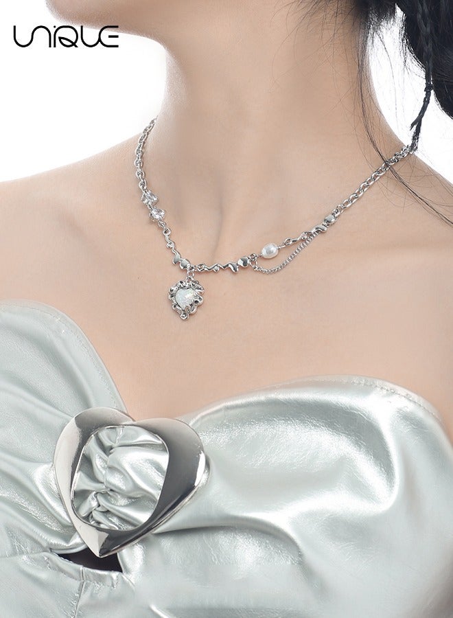 يونيك قلادة - قلادة لؤلؤة الحب - قلادة لؤلؤة حورية البحر - قلادة الترقوة - قلادة قابلة للتعديل - أنيق بسيط فريد من نوعه - هدايا - Image 3