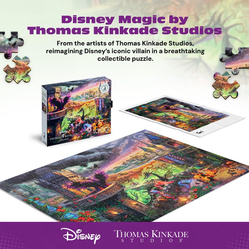 Buffalo Games - Silver Select Thomas Kinkade Disney Maleficent 1000 Piece Jigsaw Puzzle for Adults â€“ Precision-Cut Pieces, Beautiful Artwork, and Hours of Relaxing Fun - Image 2