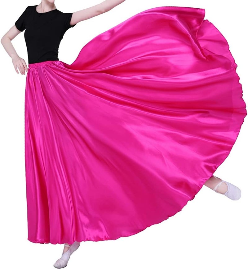 Sancan Women Long Tulle Retro Maxi Tea Ankle Length Shiny Skirt for Belly Dancing Dance Costume Cosplay Holiday Weekend Party - Image 1
