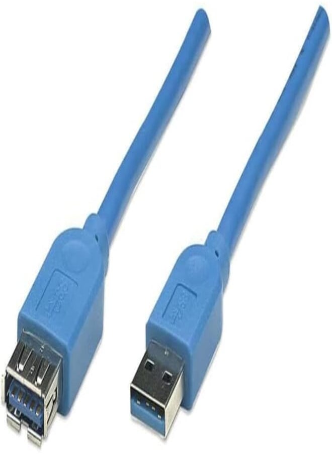 Manhattan - Manhattan 394642 Cable SuperSpeed USB 3.0 A-Male/A-Female 2.0m - Blue - Image 1