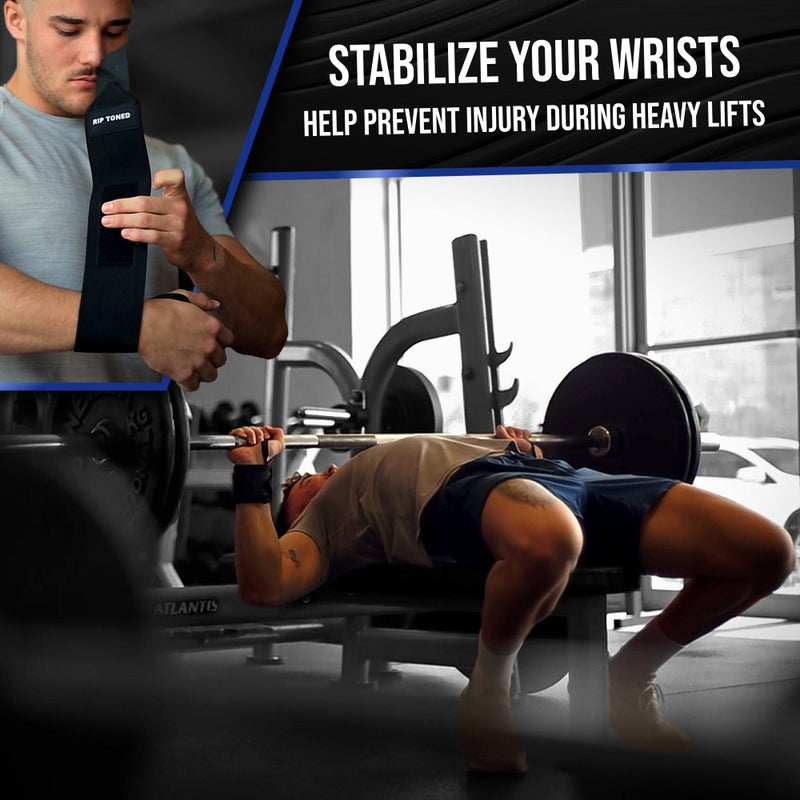 Rip Toned أربطة المعصم ريب تونيد لرفع الأثقال - معتمدة من USPA و USAPL - أربطة معصم بطول 18 بوصة لرفع الأثقال - قابلة للتعديل، متينة، أربطة صالة رياضية مع حلقة للإبهام - دعم أقصى للرجال والنساء - حمراء صلبة - Image 2