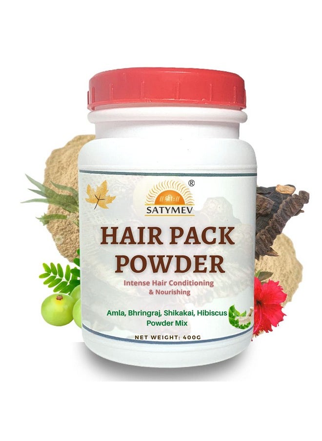 SriSatymev - ® Hair Pack Of Amla Bhringraj Shikakai Hibiscus Powder Mix 400G Natural Herb For Hair Problems - Image 1