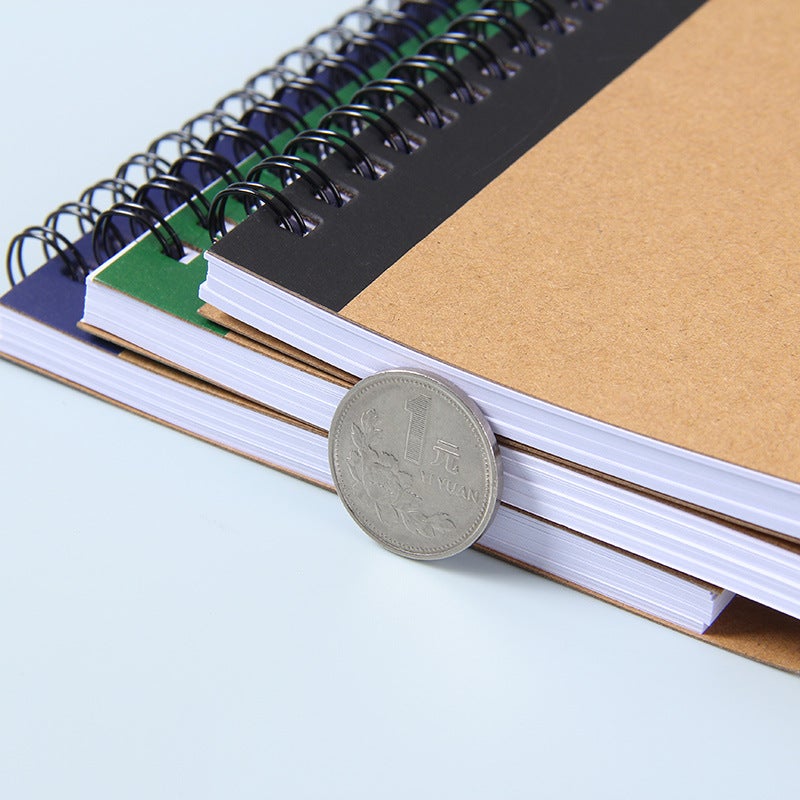 Retro Kraft Paper Color Matching Coil Book Simple Literary Notes With Pen Student Spiral Loose-Leaf Notes Notepad - Image 5