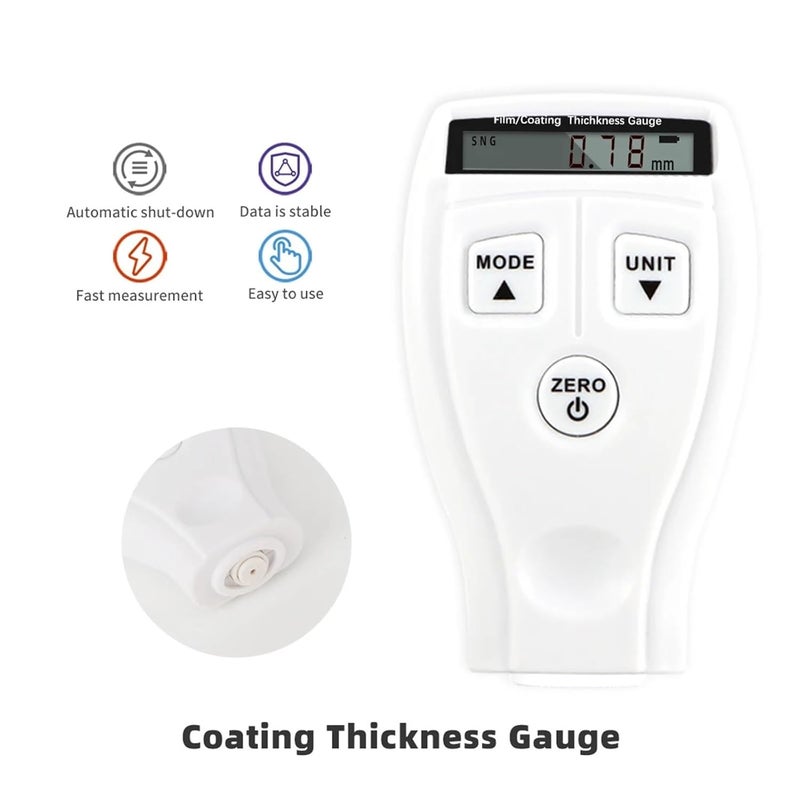 GM200 Ultrasonic Coating Thickness Gauge Paint Tester With Backlight Orange - Image 4