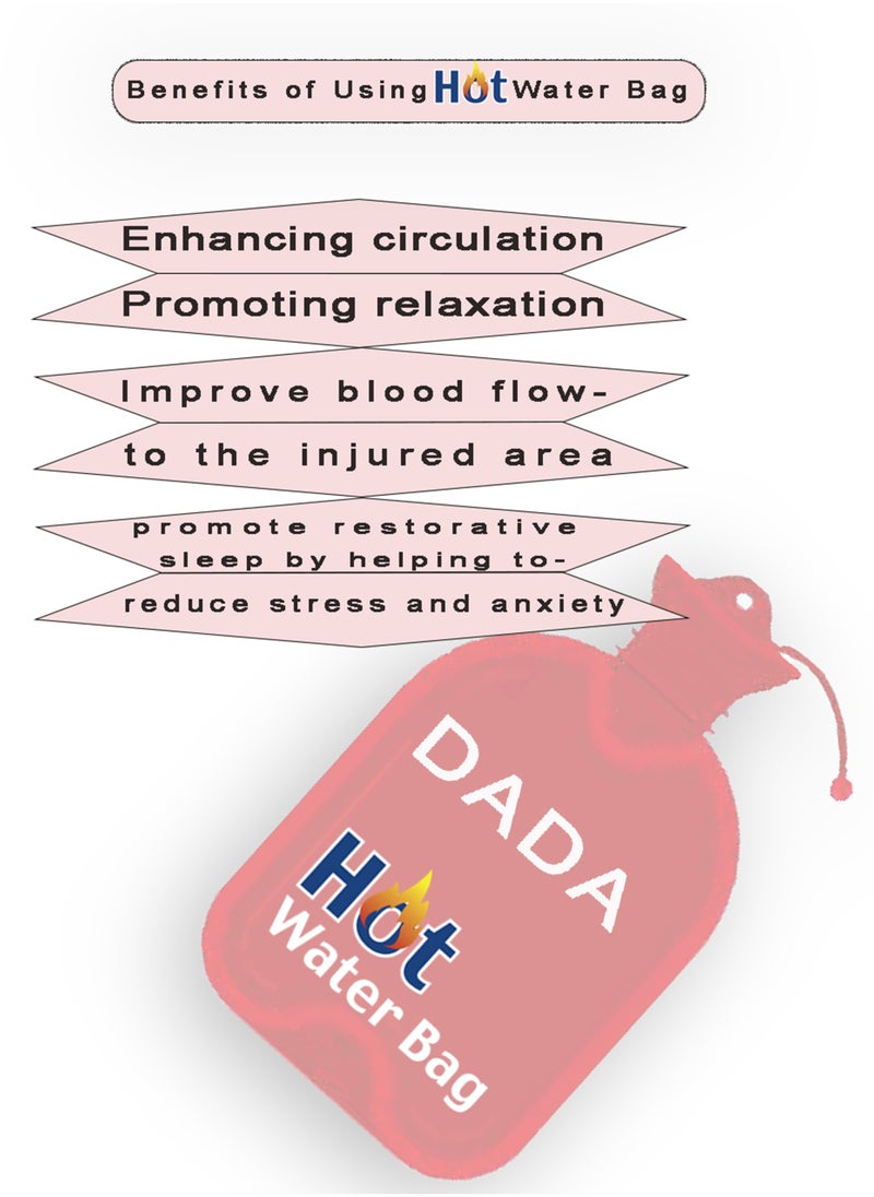 Dada - HOT WATER BAG for Pain Relief, acute swelling, strain & pain, chronic pain, arthitistis, muscle spasms & joint stiffness 2000ML - Image 1