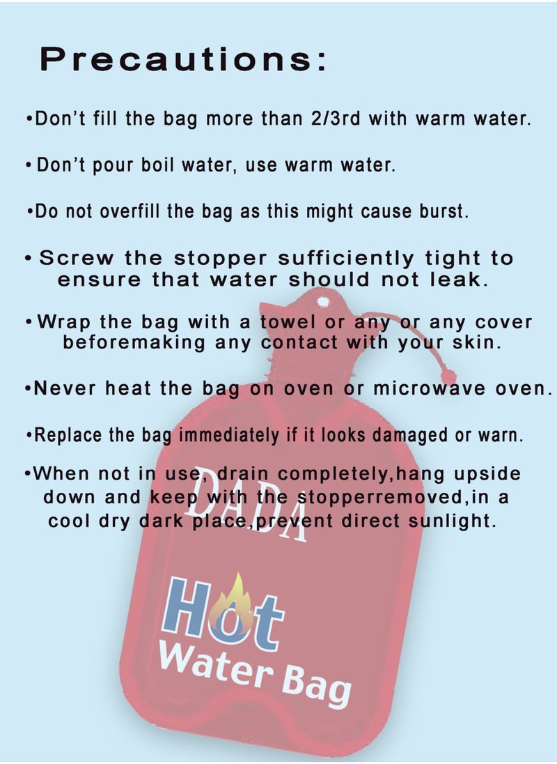 Dada - HOT WATER BAG for Pain Relief, acute swelling, strain & pain, chronic pain, arthitistis, muscle spasms & joint stiffness 2000ML - Image 1