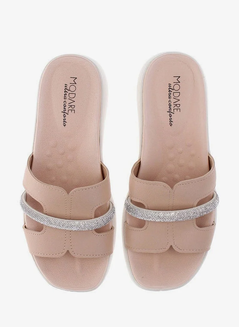 Modare Beige Flat Sandals for Women – Stylish Ladies Flat Sandals & Comfortable Flat Slippers for Women | Best Price UAE
