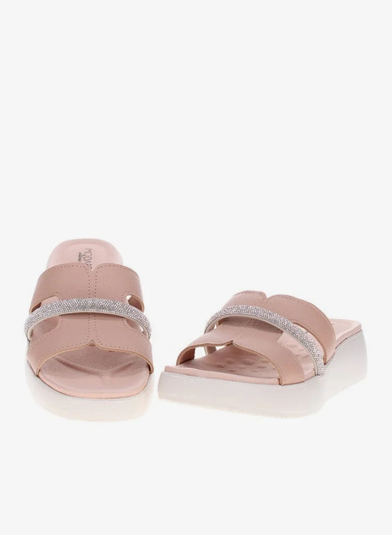 Modare Beige Flat Sandals for Women – Stylish Ladies Flat Sandals & Comfortable Flat Slippers for Women | Best Price UAE