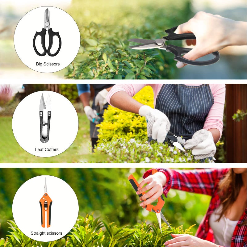 Taschyas Bonsai Tools Set, 20 Pcs Gardening Succulent Tree Indoor Beginner Tool Kit, Include 262 Feet Bonsai Wire, 29.5"x29.5" Plant Repotting Mat, Leather Bag, Bonsai Scissors, Pruning Shears, Gifts for Women - Image 4