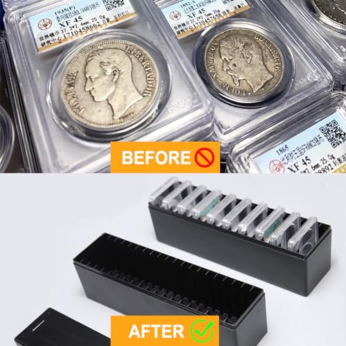 MUDOR Coin Slab Storage Box, Holder Case Slot Compatible with 20 Slab PCCB PCGS, Olny Box,Plastic Case for Collectors - Image 5