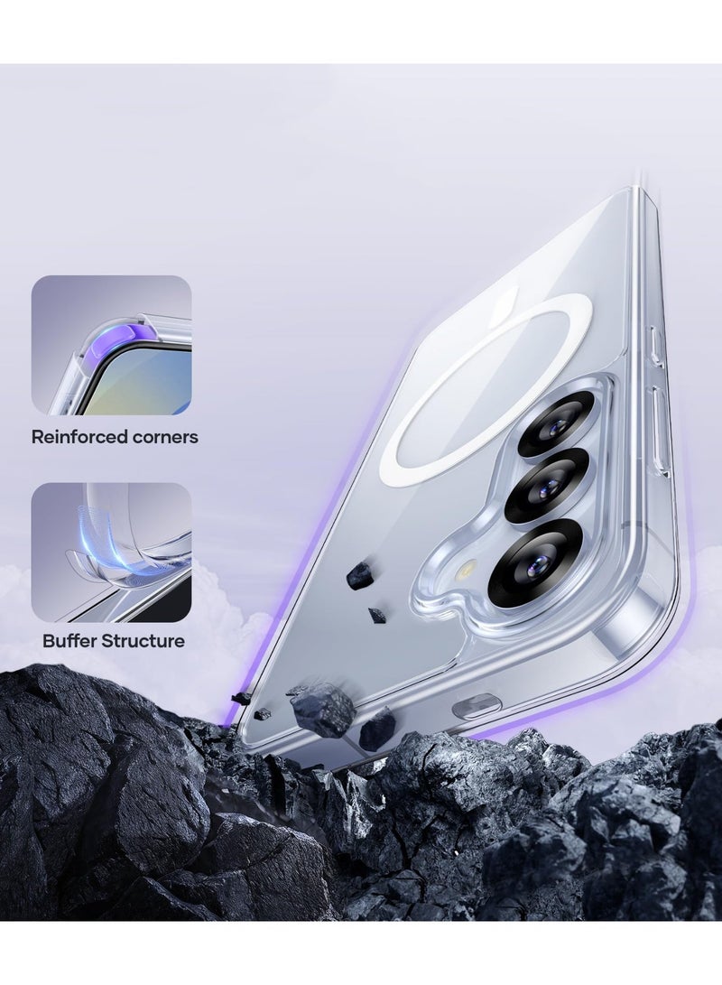 Magnetic Case Cover for Samsung Galaxy A16 4G/5G, Compatible with MagSafe,Anti-Yellowing Crystal Clear Shockproof Protection Back Cover, Ultra Slim Strong Magnet Phone Shell Case for Samsung Galaxy A16 4G/5G - Image 2