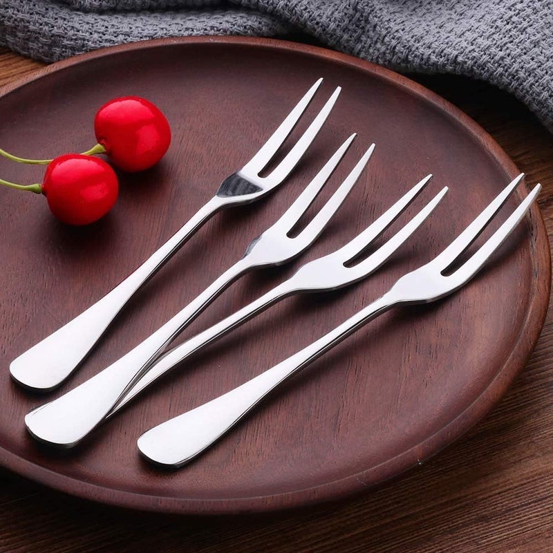 Comicfs 20Piece Stainless Steel Forks 53 Inches Seafood Crab Forks Escargot Fork 2 Prong Tasting Appetizer Fork Dessert Cocktail Salad Fruit Fork for Party Travel 20 Fork Silver - Image 4