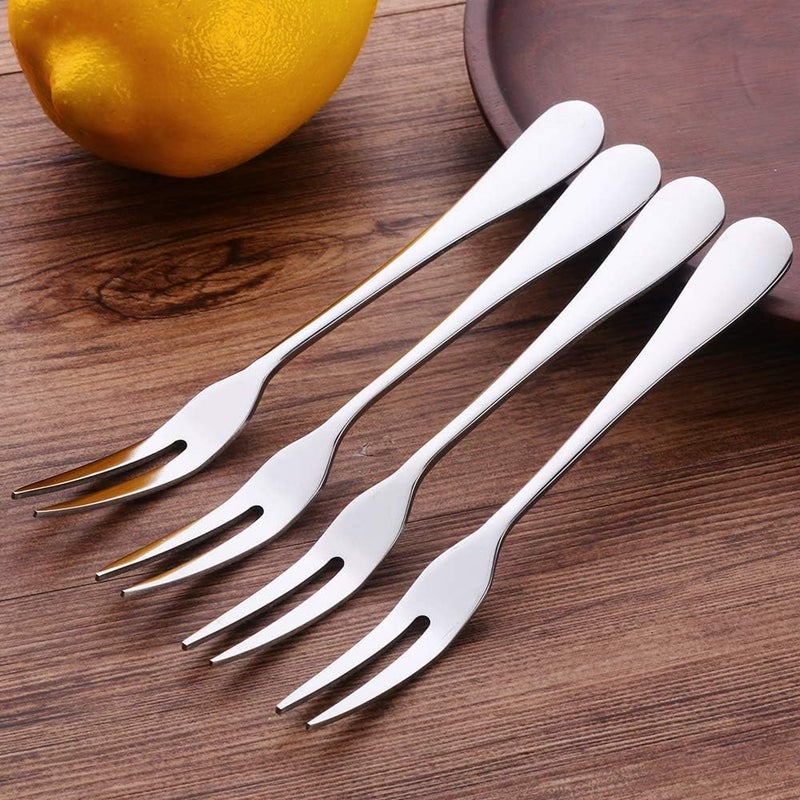 Comicfs 20Piece Stainless Steel Forks 53 Inches Seafood Crab Forks Escargot Fork 2 Prong Tasting Appetizer Fork Dessert Cocktail Salad Fruit Fork for Party Travel 20 Fork Silver - Image 3
