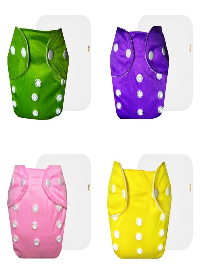 حفاضات دمبلدو لايت القماشية مع حشوة قطنية (عبوة من 4) | ناعمة ولطيفة | قابلة لإعادة الاستخدام والغسل | أزرار كبس قابلة للتعديل | مصممة من قبل الأمهات | من 3 أشهر إلى سنتين | للجنسين - Image 1