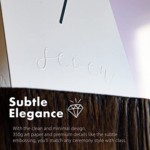 SIKO Table Numbers 1-20 - Double Sided Wedding Table Numbers with Head Table Card & Embossed Details - 4x6 inches, Self-Standing Table Cards for Wedding Reception | Perfect for Special Occasion Events - Image 3