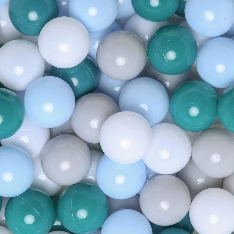 GOGOSO Ball Pits Balls Toddlers 50 100 200 500 Plastics Shape Ball NonPhthalate NonBPA NonToxic 22Inch Crush Proof Play Balls GreenBlueGrayWhite 100 Balls - Image 3