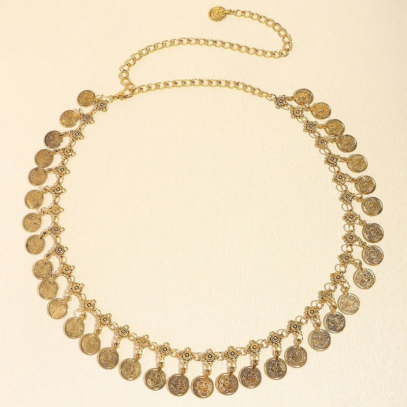 ذا بلاك بيرل اكسسوريز حزام معدن حريمي ذهبي - Image 1