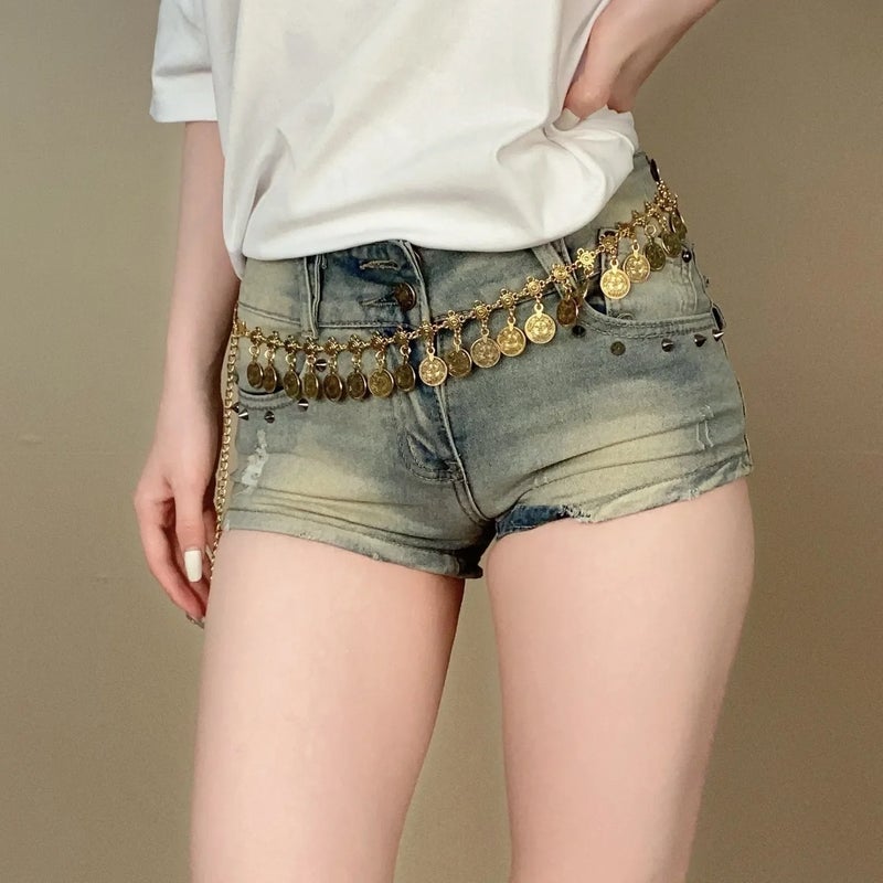 ذا بلاك بيرل اكسسوريز حزام معدن حريمي ذهبي - Image 3